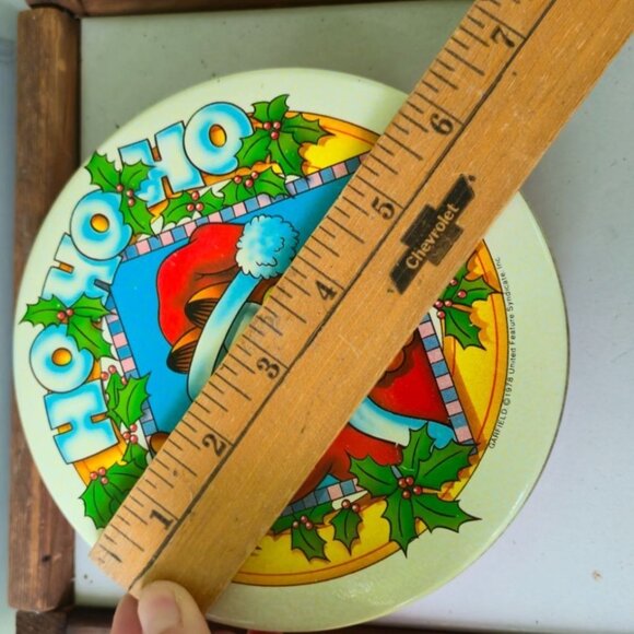 Vintage 1978 Garfield Christmas Tin Santa Ho Ho Ho Collectible - Picture 9 of 9